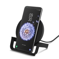 Belkin BOOST CHARGE Wireless Charging Stand 10W(AC Adapter Not Included) - Black(WIB001btBK),Universal Qi Compatible wireless charger,Case Compatible