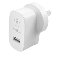 Belkin BoostCharge USB-A Wall Charger (12W) - White(WCA002auWH)Compatible with any USB-A devicesLightweight ChargerCompactFast  Travel Ready2YR