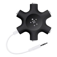 Belkin RockStar Multiple Headphone Splitter - Black(F8Z274btBLK),Five jacks for attaching headphones/ iPod devices,works with all MP3 and DVD players