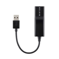 Belkin USB 2.0 Ethernet Adapter - Black(F4U047bt),Ethernet connection for secure network access,Simple plug and play connectivity,portable adapter