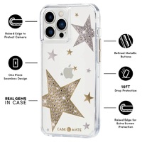 Case-Mate Apple iPhone 13 Pro - Sheer Superstar (CM046642), 10 ft drop protection, Shock absorbing materials, MicroPel® Antimicrobial Case Protection