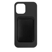 Cleanskin Silicon Case with Magnetic Card Holder - For iPhone 13 mini (5.4') - Black (CSCSLAE191BLA), Clear/Opaque, Stand Functionality