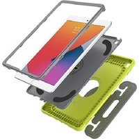 OtterBox EasyGrab Apple iPad (10.2 inch) (9th 8th 7th Gen) Case Martian Green (Neon Green Grey) - (77-81186) Antimicrobial Rugged Protection
