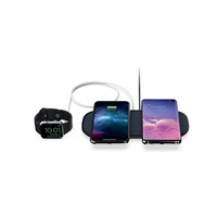 Mophie Dual Wireless Charging Pad - Fabric Universal Wireless Charger (10W) - Black (409903637), Support Qi Wireless charging, Also USB-A Port