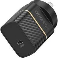 OtterBox USB-C Fast Charge Wall Charger (Type I) - 30W GaN - Black Shimmer (78-80485), Support USB Power Delivery 3.0 & PPS Technology