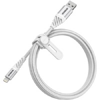 OtterBox Lightning to USB-A Premium Cable (2M) - White (78-52641), 3 AMPS (60W), MFi,10K Bend/Flex,480Mbps Transfer,Braided, Apple iPhone/iPad/MacBook