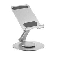 Brateck PHS06-6 FOLDING ALUMINUM PHONE  TABLET STAND WITH 360 degree ROTATION Fits smartphone and tablet ¤10 - Silver