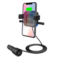 mbeat® Gorilla Power 10W Wireless Car Charger with 2.4A USB Charging, Air Vent Clip & Windshield Stand