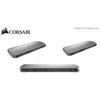 CORSAIR TBT100 Thunderbolt 3  2x USB-C 3.2 2x 4K   60Hz HDMI GB Ethernet SDXC Card Slim Aluminum. 100w Adaptor 85w PD  MS  MAC Docking Station