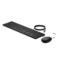 HP 320MK USB Wired Desktop Keyboard Mouse Combo Reduced-sized  Low-Profile Quiet Keys PlugPlay for Notebook Desktop PC WIN11 10 Black