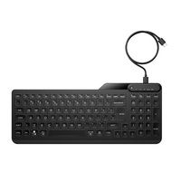 HP 405 Multi-Device Backlit Wired Keyboard Removable USB-C cable with USB-A Slim Full-size Numpad LED light Multi-OS compatible 150cm Cable Black