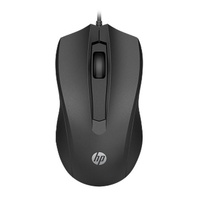 HP Wired Desktop 100 Mouse 1200dpi 3 Buttons Wired USB-A Connector Optical Red Sensor 1.2M Cable Length Black 1YR WTY