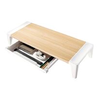 mbeat activiva Eroglife Monitor Stand Riser with Storage Drawer -  Ergonomic Design Reduces Eye Strain and Improves Work Posture White Oak