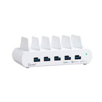 Oxhorn PoverDelivery150W 5 Port (AC) Fast Charging Dock with build-in rack5 Port USB-A USB-C PD3.0 QC4.0 PPS 100-240V AC input White
