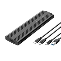 Oxhorn  USB C 3.2 Gen 2 M.2 NVMe NGFF Enclosure 10 Gbps BM Key M.2 NVMe SSD up to 4TB 2280 2260 2242 2230 Aluminum Macs Windows USB-A Black 2 YR WTY