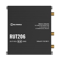 Teltonika RUT206 Industrial 4G Router, Cat 4, RS232  RS485 for serial communication, 2-PIN POWER INPUT, Active and Passive PoE inputs