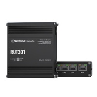 Teltonika RUT301 Industrial Ethernet Router, Rugged Industrial Ethernet Router, 5 Ethernet Ports, 2 Configurable Digital Inputs Outputs, PSU included