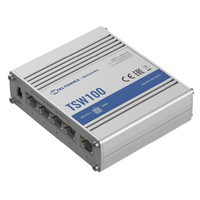 Teltonika TSW100 - Gigabit Ethernet Switch, 4 x PoE+ ports, Power Up to 120W, 5 x Gigabit Ethernet with speeds up to 1000 Mbps - PSU excluded