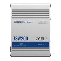 Teltonika TSW200 - Industrial PoE+ Switch, 2x SFP ports, 8x PoE+ ports with speeds up to 1000 Mbps, Power Up to 240 W - PSU excluded