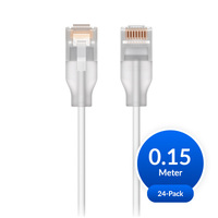 Ubiquiti UniFi Etherlighting Patch Cable 24 Pack UACC-Cable-Patch-EL-0.15M-W Indoor 0.15m White Translucent