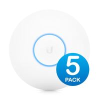 Ubiquiti UniFi AC Pro Indoor & Outdoor Access Point 5 Pack, 2.4GHz @ 450Mbps, 5GHz @ 1300Mbps, 1750Mbps Total, Range To 122m, No PoE Included