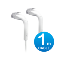 UniFi Patch Cable 1m White, Both End Bendable to 90 Degree, RJ45 Ethernet Cable, Cat6, Ultra-Thin 3mm Diameter U-Cable-Patch-1M-RJ45