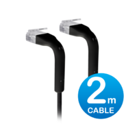 Ubiquiti UniFi Patch Cable Single Unit 2m Black End Bendable to 90 Degree RJ45 Ethernet Cable Cat6 Ultra-Thin 3mm Diameter