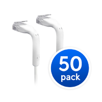 UniFi Patch Cable .22m White, Both End Bendable to 90 Degree, RJ45 Ethernet Cable, Cat6, Ultra-Thin 3mm Diameter U-Cable-Patch-RJ45 x 50