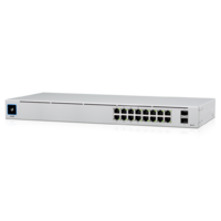 Ubiquiti UniFi 16-port Managed Gigabit Switch - 8x PoE+ Ports, 8x Gigabit Ethernet Ports, with 2x SFP - 42W - Touch Display - Fanless - GEN2