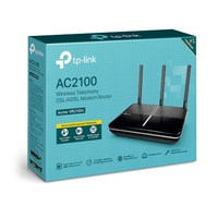 TP-Link Archer VR2100v AC2100 Wireless MU-MIMO VDSL/ADSL Telephony Modem Router VDSL2 Profile 35b Up To 1733Mbps, MU-MIMO, Whole Home, Voice Mail