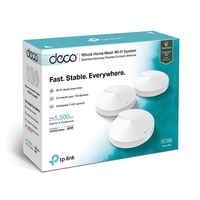TP-Link Deco M5 (3-Pack) Whole Home Mesh Wi-Fi 1300Mbps System Built-In Antivirus Quality of Service Covers 510sqm 2xGbit Port USB-C BT Homecare