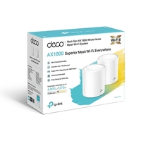 TP-Link Deco X20(2-pack) AX1800 Whole Home Mesh Wi-Fi 6 System Up To 370 sqm Coverage WIFI6 1201Mbps   5Ghz 574Mbps   2.4 GHz OFDMA MU-MIMO (WIFI
