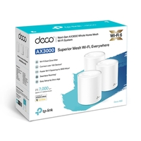 TP-Link Deco X60 (3-pack) AX5400 Whole Home Mesh Wi-Fi 6 System  (WIFI6) Up to 650sqm Coverage WPA3 TP-Link Homecare OFDMA MU-MIMO (3.20V)