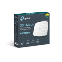 TP-Link EAP110 300Mbps Wireless N300 Ceiling Mount Access Point 1x1Gbps RJ45 PoE 1x Console Port 2x4dBi Omni Internal AntennaOmada