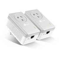 TP-Link TL-PA4010P KIT AV600 Powerline Adapter with AC Pass Through Starter Kit 600Mbps HomePlug AV 1x100Mbps LAN Power Socket 300m ~TL-PA4016P KIT