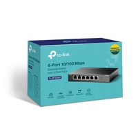 TP-Link TL-SF1006P 6-Port 10 100Mbps Desktop Switch with 4-Port PoE Up To 67W For all PoE Ports Up To 30W Each PoE Port
