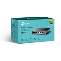 TP-Link TL-SG105PE 5-Port Gigabit Easy Smart Switch with 4-Port PoE Up To 65W For all PoE Ports Up To 30W Each PoE Port