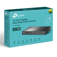 TP-Link TL-SG1210MPE 10-Port Gigabit Easy Smart Switch with 8-Port PoEPORT: 8 Gigabit PoE Ports 2x Gigabit Non-PoE Ports 1 Combo Gigabit SFP S
