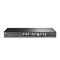 TP-Link TL-SG3428X JetStream 24-Port Gigabit L2 Managed Switch with 4 10GE SFP Slots IGMP Snooping Omada Rack Mountable Fanless