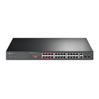 TP-Link TL-SL1226P 24-Port 10 100Mbps  2-Port Gigabit Unmanaged PoE Switch  Up To 250W For all PoE Ports Up To 30W Each PoE Port