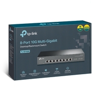 TP-Link TL-SX1008 8-Port 10G Desktop Rackmount Switch 160Gbps Intelligent Fan Noise adjustment Metal Casing Plug and Play