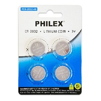 Sansai Lithium Button Coin Lithium Battery 3V - 4BP for Motherboard Danger of swallowing Keep batteries away from young children at all times