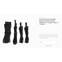 Corsair - Black Premium Individually Sleeved PSU Cables Starter Kit Type 4 Gen 4  White