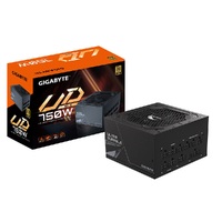 Gigabyte UD750GM 750W ATX PSU Power Supply  80 Gold 90pct  Black Flat Cables Single 12V Rail Japanese  100K Hrs