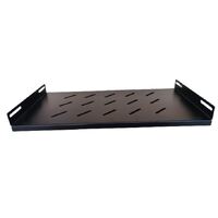 LDR Fixed 1U 275mm Deep Shelf Recommended for 19 inch 450 550mm Deep Cabinet - Black Metal Construction