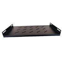 LDR Fixed 1U 550mm Deep Shelf Recommended for 19 inch 800mm Deep Cabinet - Black Metal Construction