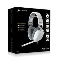 Corsair HS80 RGB White- Dolby Atoms 3D Pulse Sound Dolby 7.1 Surroud USB - Gaming Headset PCPS5 Headphones