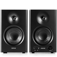 Edifier MR4 Studio Monitor - Smooth Frequency 1 inch Silk Dome Tweeter 4 inch  Diaphragm Woofer Wooden RCA TRS AUX Ideal for Content Creators -Black (