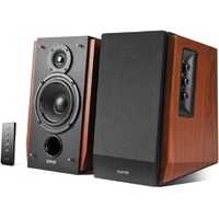 Edifier R1700BT Bluetooth Lifestyle Bookshelf Studio Speakers Brown - BT Dual 3.5mm AUX Limited Distortion DSP DRC Classic Wood Finish