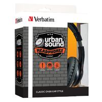Verbatim Stereo Headphone Classic - Black Headphones Over-Ear Design 1.2 Meter Cable Included Great for Music on Smartphone Laptop Desktop